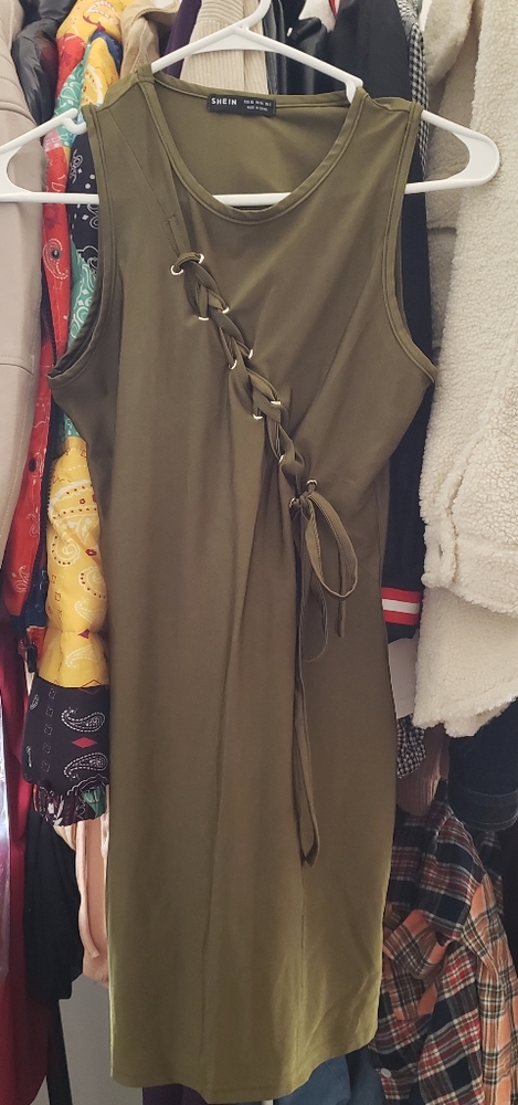 Women's olive Green lace dress